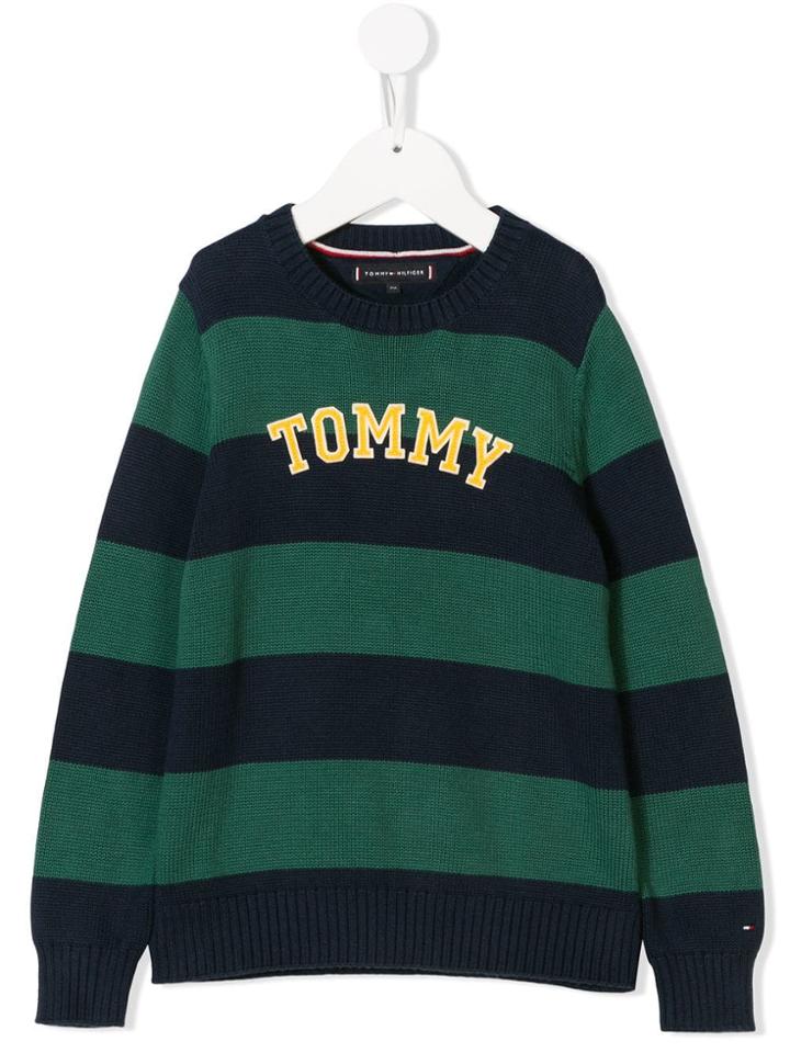 Tommy Hilfiger Junior Striped Sweater - Green