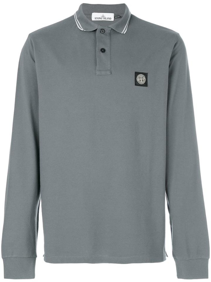 Stone Island Longsleeved Polo Shirt - Grey