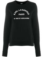 Karl Lagerfeld Address Logo Sweatshirt - Black