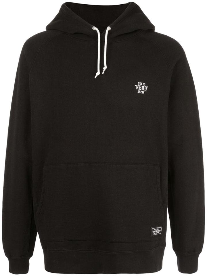 Neighborhood Logo Drawstring Hoodie - Black