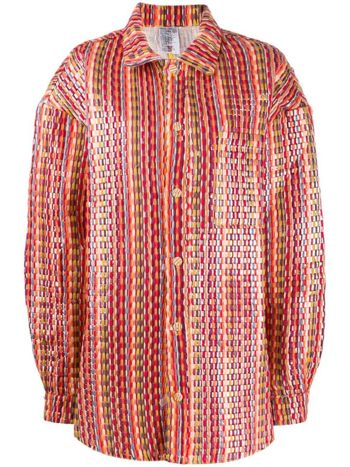 Bethany Williams Woven Oversized Coat - Red