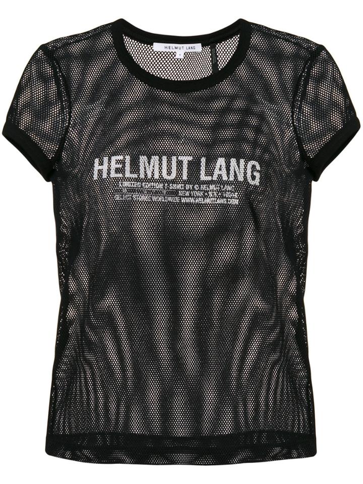 Helmut Lang Logo-print Mesh T-shirt - Black