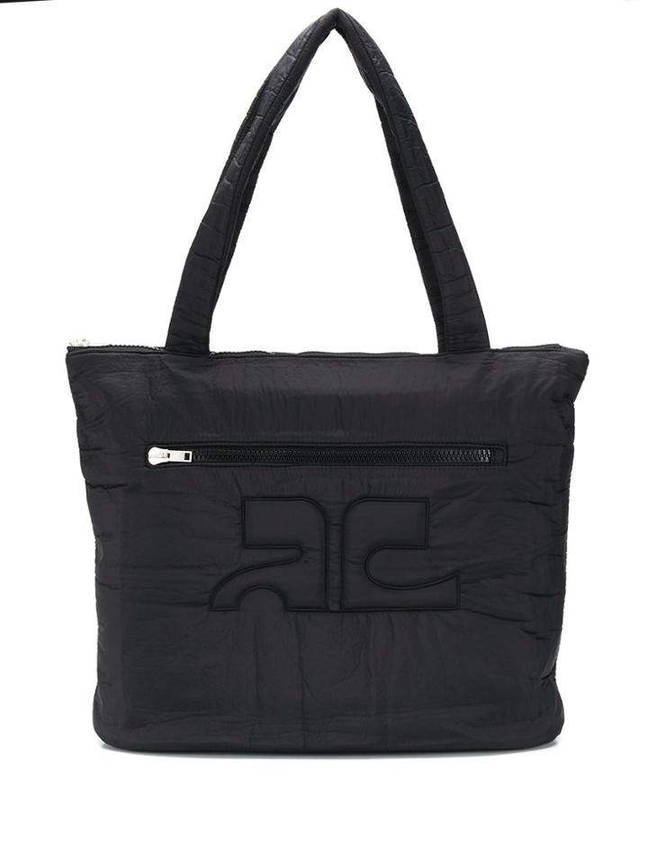 Courrèges Eyewear Quilted Oversized Shopper Bag - Black