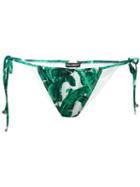 Dolce & Gabbana Banana Leaf Print Bikini Bottoms, Women's, Size: 2, Green, Polyamide/spandex/elastane