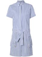 Thom Browne Striped Shirt Playsuit - Blue