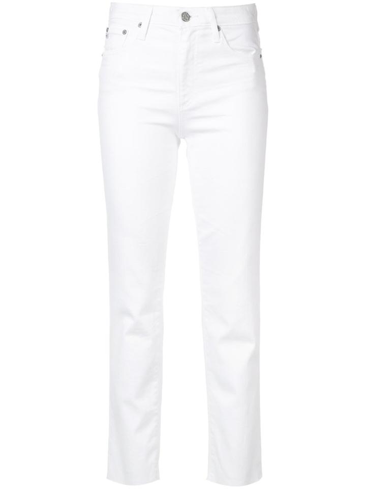 Ag Jeans Isabelle High-rise Straight Crop Jeans - White