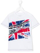 John Galliano Kids Flag Print T-shirt, Toddler Boy's, Size: 4 Yrs, White