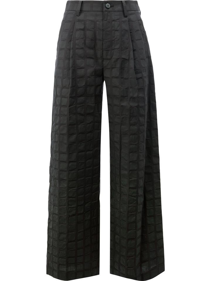 Issey Miyake Square Print Trousers - Black