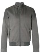 Tod's Bomber Jacket, Men's, Size: Medium, Grey, Leather/viscose/polyester
