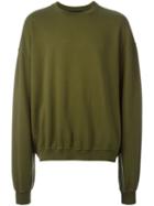 Haider Ackermann Crew Neck Sweatshirt, Men's, Size: Medium, Green, Cotton