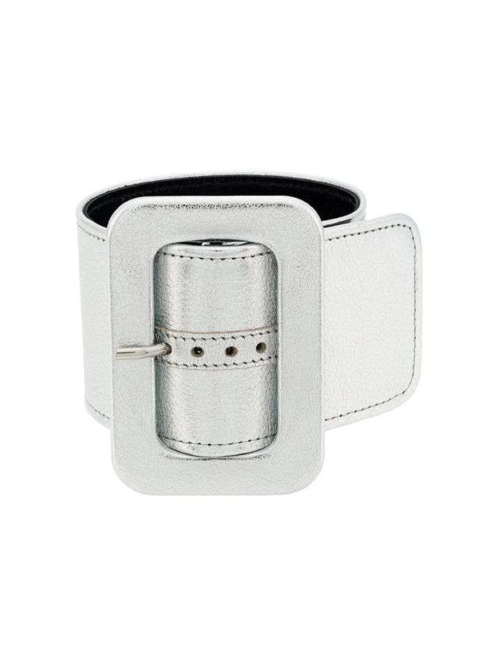 Attico Oblong Buckle Belt - Metallic