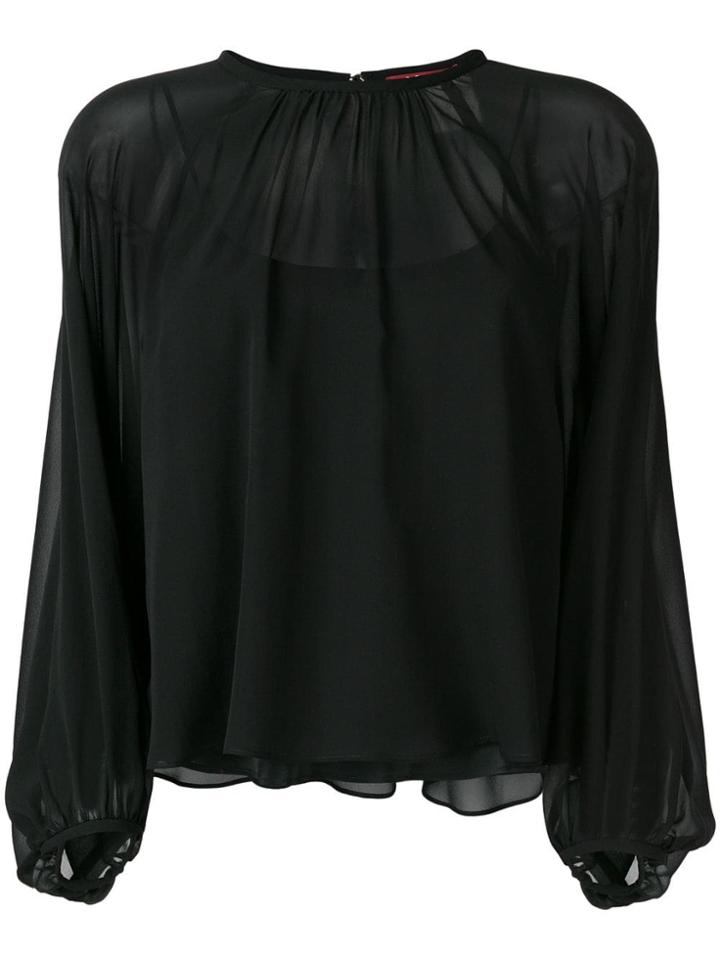 Max Mara Balloon Sleeved Blouse - Black