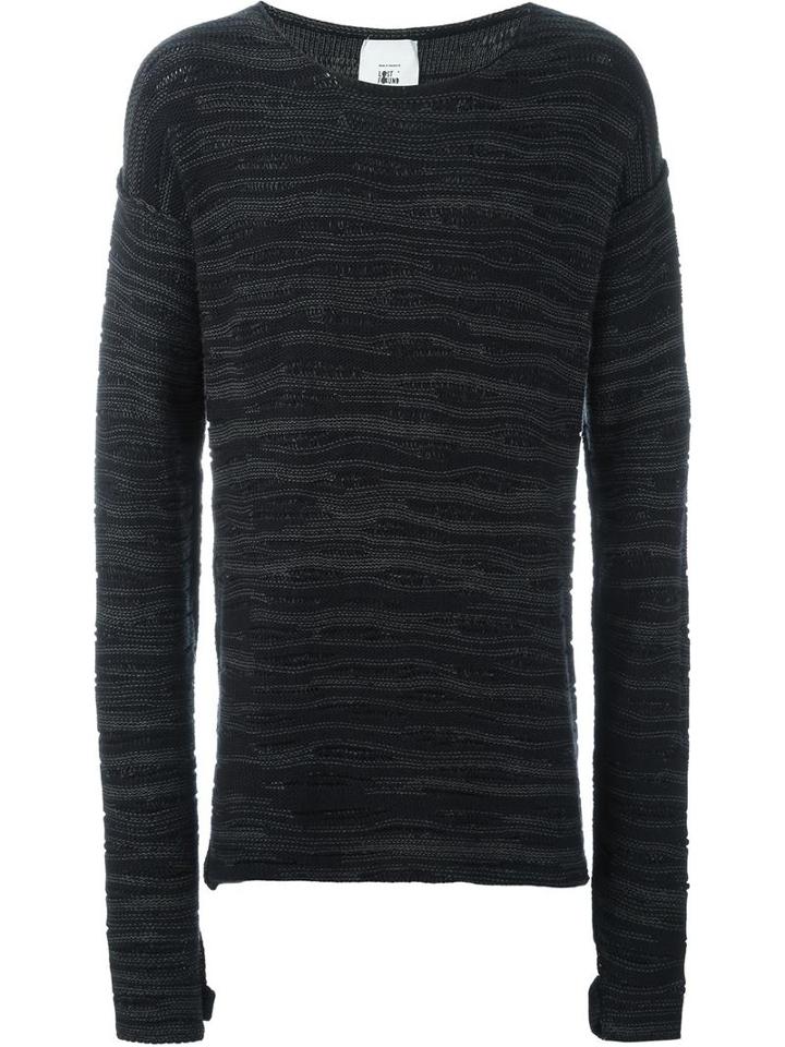 Lost & Found Rooms Crew Neck Jumper, Men's, Size: Xs, Grey, Cotton/acrylic/merino