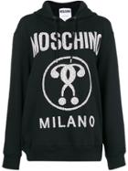 Moschino Logo Printed Hooded Pullover - Black