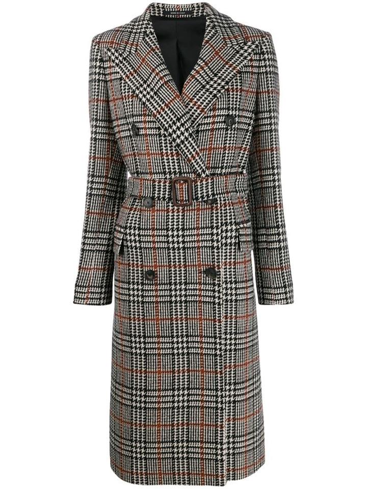 Tagliatore Glen Houndstooth Check Coat - Neutrals