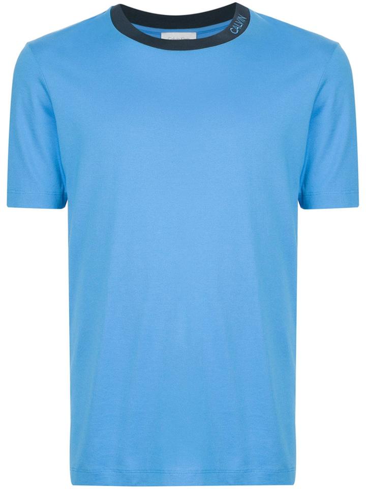Ck Calvin Klein Embroidered Logo T-shirt - Blue