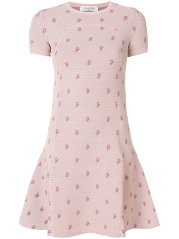 Valentino Petites Roses Knit Dress - Pink & Purple