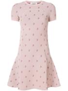 Valentino Petites Roses Knit Dress - Pink & Purple