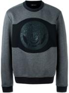 Versace Medusa Logo Sweatshirt, Men's, Size: Small, Grey, Viscose/cotton/spandex/elastane/lamb Skin