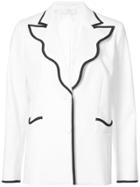 Sara Battaglia Contrast-trim Fitted Blazer - White