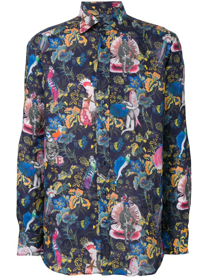 Etro Printed Style Chic Shirt - Blue