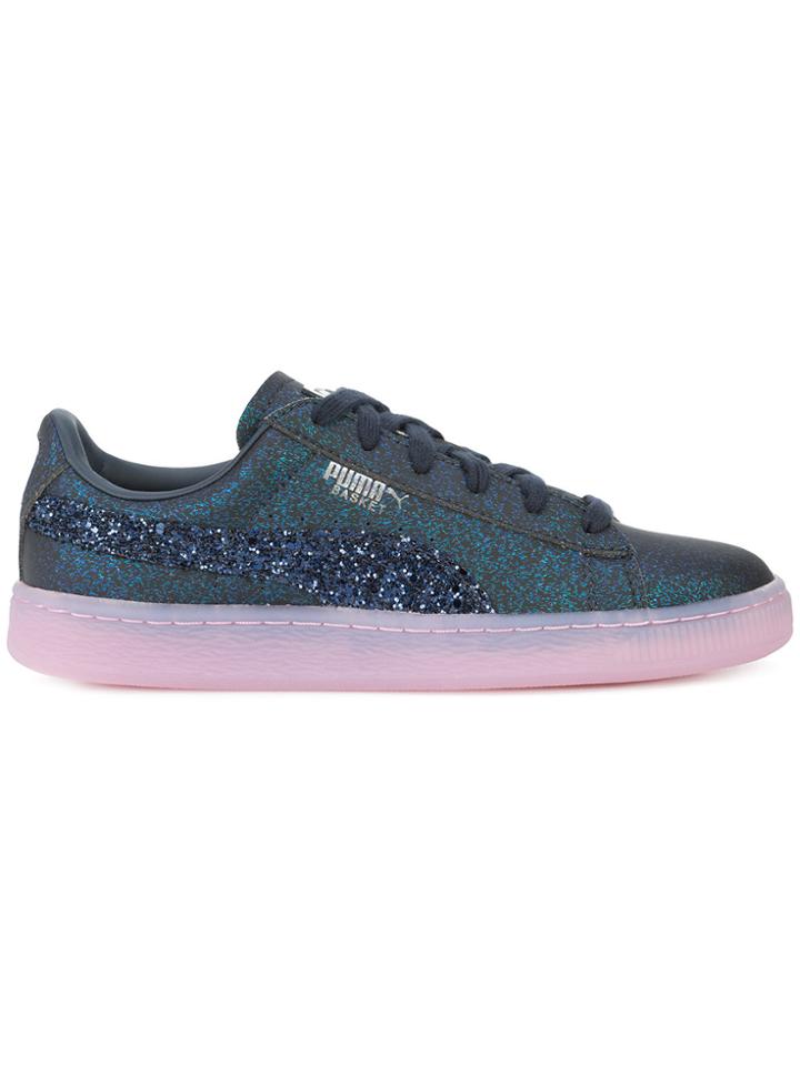 Puma X Sophia Webster Basket Glitter Princess Sneakers - Blue