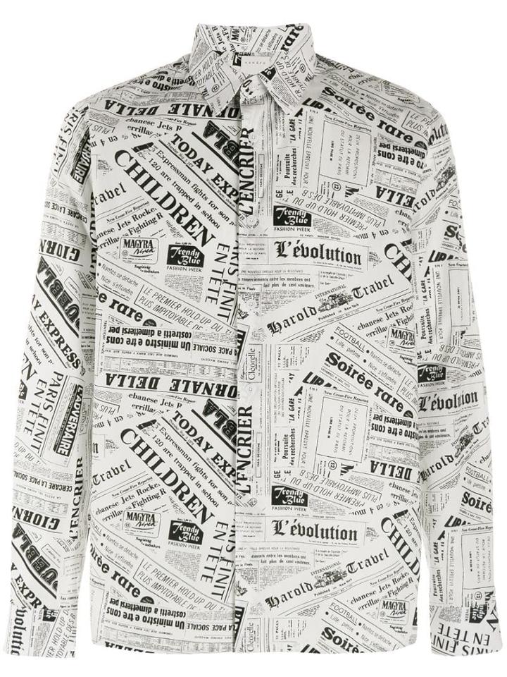 Sandro Paris Newspaper Print Shirt - White