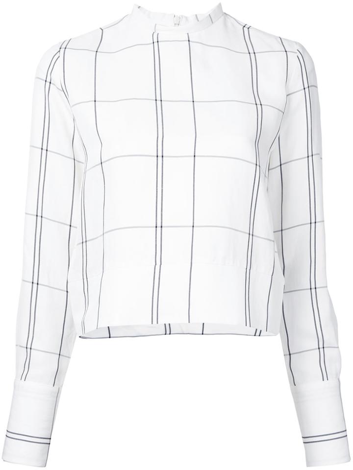 Studio Nicholson Checked Long Sleeve Top - White