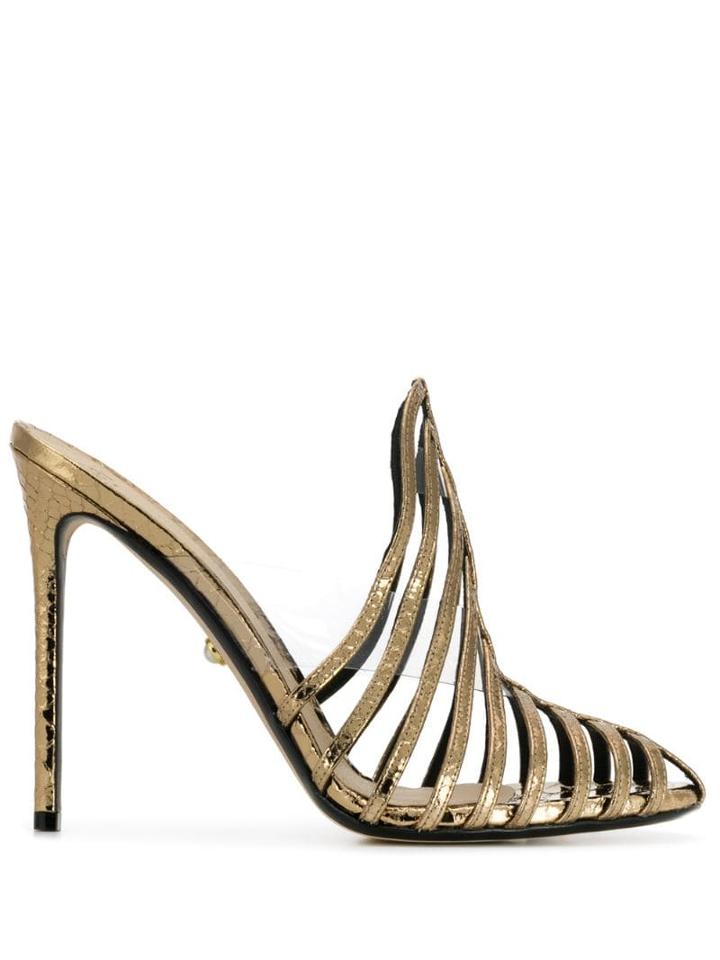 Alevì Caged Stiletto Sandal - Gold