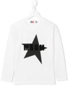 Msgm Kids Star And Logo Print T-shirt, Boy's, Size: 6 Yrs, White