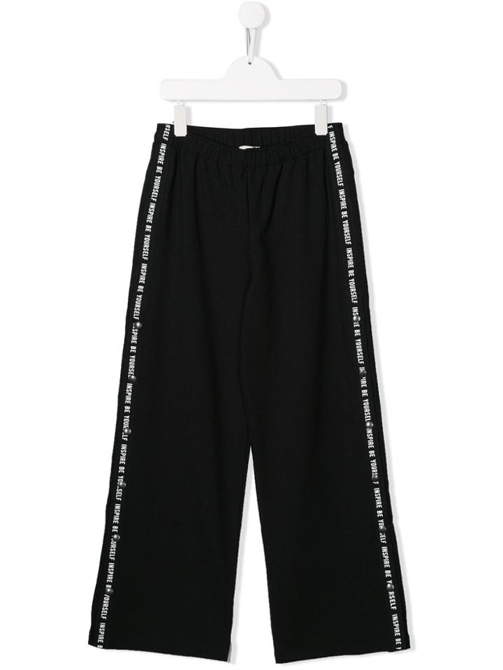 Andorine Teen Stripe Track Trousers - Black