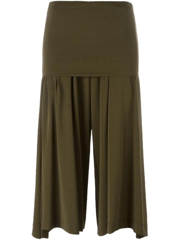 Issey Miyake Wide Leg Trousers, Women's, Size: 2, Green, Triacetate/polyester/polyurethane
