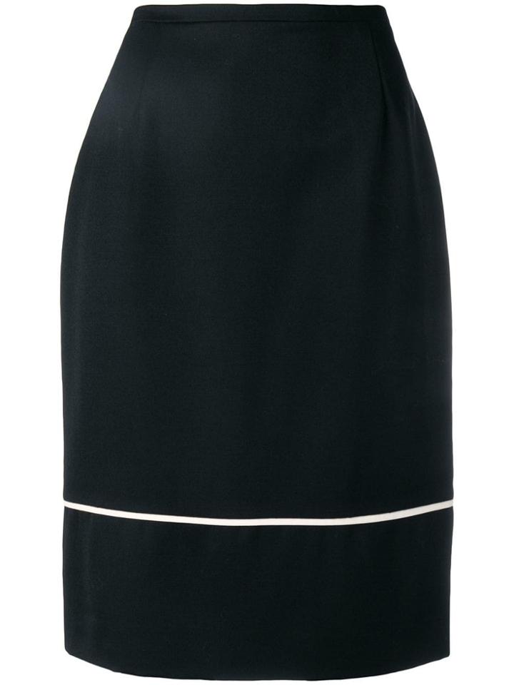 Jean Louis Scherrer Vintage 1990's Contrast Stripe Detail Skirt -