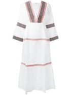 Daft Embroidered Kaftan Dress, Women's, Size: Medium, White, Cotton