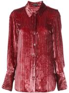 Ann Demeulemeester Striped Velvet Shirt - Pink