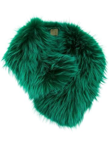 Mr & Mrs Italy - Fur Scarf - Unisex - Racoon Fur - One Size, Green, Racoon Fur