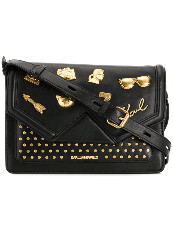 Karl Lagerfeld K/klassik Pins Shoulder Bag - Black