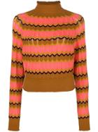 M Missoni Zig-zag Turtleneck Sweater - Orange