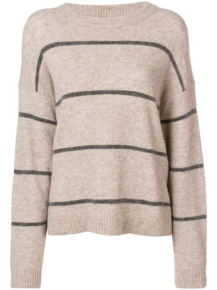 Luisa Cerano Striped Drop Shoulder Sweater - Brown