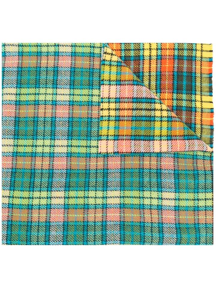 Acne Studios Cassiar Check Oversized Scarf - Blue