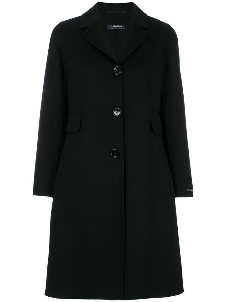 's Max Mara - Flared Midi Coat - Women - Silk/angora/virgin Wool - 42, Black, Silk/angora/virgin Wool