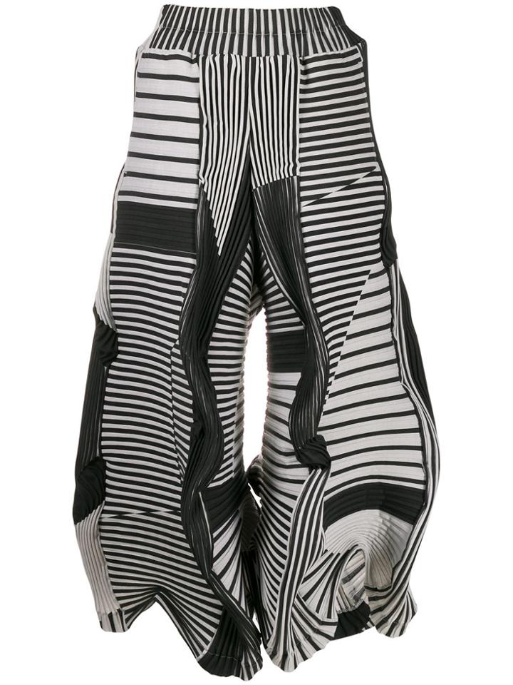 Issey Miyake Pleated Wide Leg Trousers - Grey