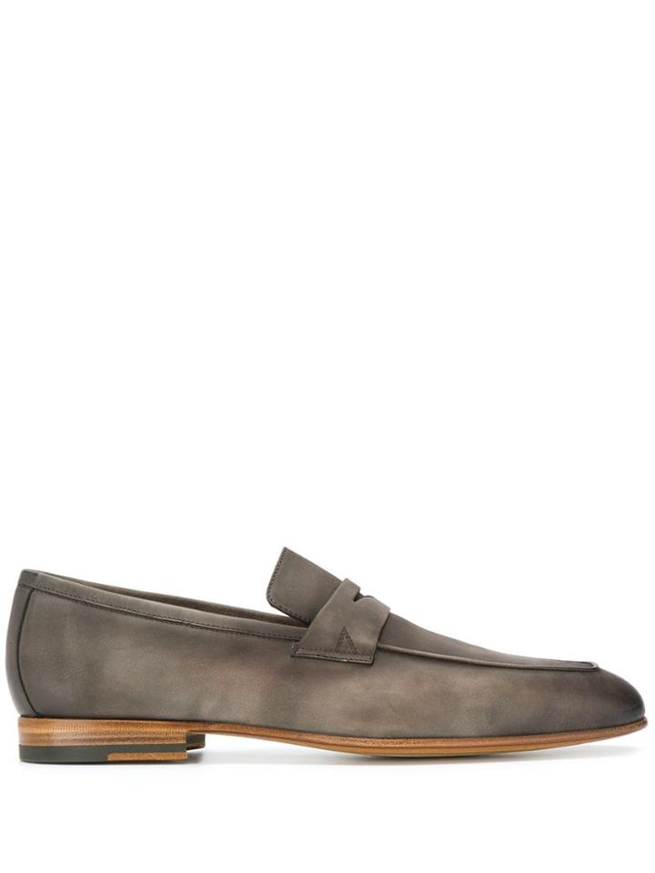 Santoni Distressed-effect Loafers - Grey