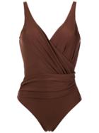 Lygia & Nanny Draped Swimsuit - Brown