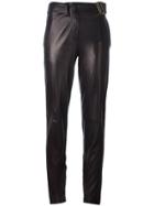 Yves Saint Laurent Vintage Lambskin Trousers - Black