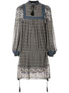 Ulla Johnson Mini Peasant Dress, Women's, Size: 8, Blue, Polyester/silk