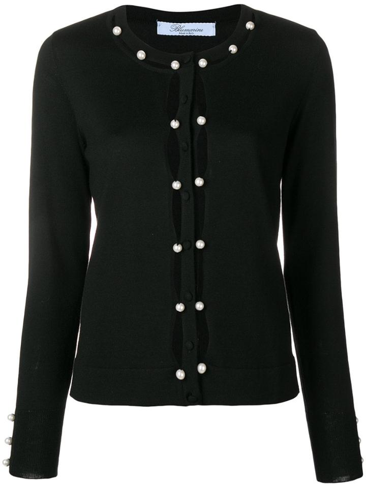 Blumarine Pearl Buttons Cardigan - Black