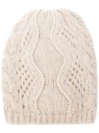 Ermanno Scervino Embellished Knit Beanie, Women's, Nude/neutrals, Acrylic/alpaca/wool/enamel