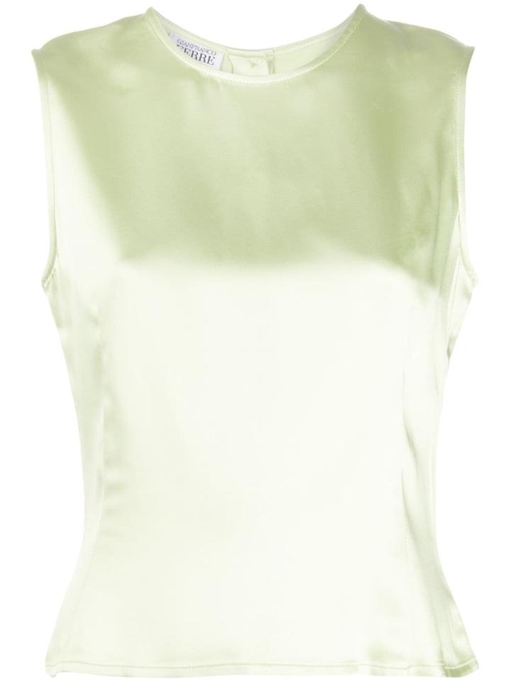 Gianfranco Ferré Pre-owned 1990s Satin Tank Top - Green