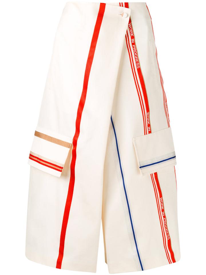 Ports 1961 - Envelope Cropped Trousers - Women - Cotton/polyamide/polyester/viscose - 40, Women's, Nude/neutrals, Cotton/polyamide/polyester/viscose